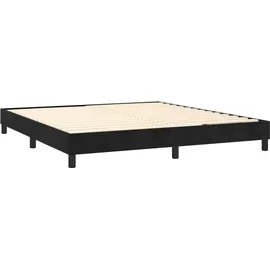 vidaXL Boxspringbett mit Matratze Schwarz 160x200 cm Samt