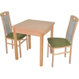 HOFMANN LIVING AND MORE Essgruppe »3tlg. Tischgruppe«, (Spar-Set, 3 tlg., 3tlg. Tischgruppe), Stühle montiert, grün