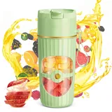 Tragbarer Mixer Smoothie Maker 400ml, Mini Standmixer mit 10 Edelstahlklingen, USB-C Wiederaufladbarer Smoothie Maker To Go, Portable Mixer für Proteinshakes, Smoothies, Früchte & Babynahrung