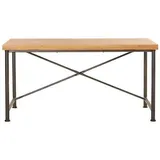 Livetastic Schreibtisch, Weiß, Eichefarben - 75.5x60x140 cm,