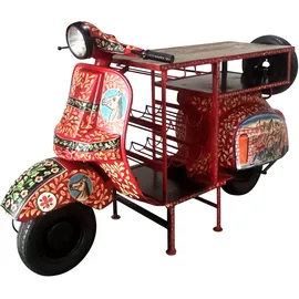 SIT Möbel Bartisch aus einem recycelten Roller 170 x 105 x 65 cm rot/bunt/schwarz