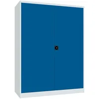 Pavoy Schwerlastschrank Stahl 1950x1470x630 lichtgrau/enzianblau 4 Fachböden a 120 kg