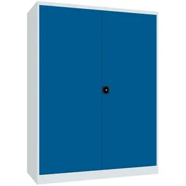 Pavoy Schwerlastschrank Stahl 1950x1470x630 lichtgrau/enzianblau 4 Fachböden a 120 kg