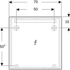 Geberit Option Basic Square Lichtspiegel, Beleuchtung oben, 502806001