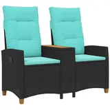 vidaXL Liegebank 126 x 65 x 112 cm Schwarz/Türkis
