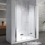 i-flair Duschfalttüren 100-104 cm - Höhe: 195 cm, Duschabtrennung aus 6 mm teilsatiniertem ESG Sicherheitsglas mit Nanobeschichtung