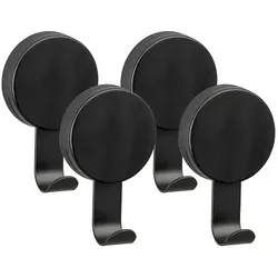 Wandhaken WENKO "Static-Loc Plus Modell Pavia", schwarz, B:6cm H:10cm L:3,5cm, Metall, Haken, für Bad, Küche und Haushalt, Befestigen ohne Bohren