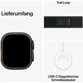 Apple Watch Ultra 2 GPS + Cellular 49 mm Titangehäuse schwarz, Ocean Armband schwarz