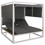 MCW Aluminium Lounge-Gartenliege MCW-M63b, XL Sonnenliege Bali-Liege Daybed, 10cm-Polster ~ dunkelgrau Polster dunkelgrau