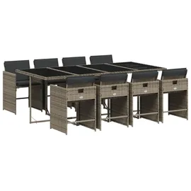 vidaXL Garten-Essgruppe 9-tlg. Grau
