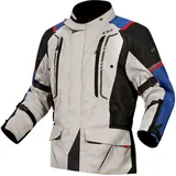 LS2 Narvik wasserdichte Motorrad Textiljacke, grau/blau/rot, 4XL