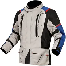 LS2 Narvik wasserdichte Motorrad Textiljacke, grau/blau/rot, 4XL