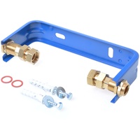 Aqbau® Set Wasserzählerbügel inkl. Verschraubung für Wasserzähler Größe 3/4" fur Wasserzählers 1/2 zoll, Wasserzähler-Set Anschlussgarnitur Wasserzähler