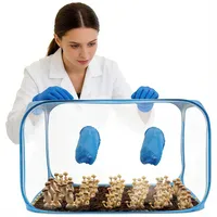 Grow Box,Pilz-Zuchtbox Mit Still Air Box,Tragbarer Und Klappbarer Grow-Zelt,Mushroom-Grow-Tent Für Pilzee Wie Enoki Pilze Heilpilze Pilze Im Allgemeinen,60x60x90 cm Blau