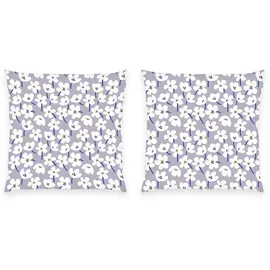 Tom Tailor Fresh Flowers Lila/Weiß 200 x 220 cm + 2 x 80 x 80 cm