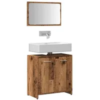 VidaXL Badschrank mit Spiegel Altholz-Optik Holzwerkstoff
