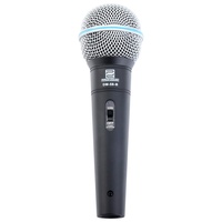 Pronomic DM-58-B Vocal Mikrofon mit Schalter (Für Sprache, Gesang und Instrumente, Richtcharakteristik: Superniere, Frequenzgang: 70-16.000 Hz, inkl. Tasche, Klemme, Reduziergewinde)