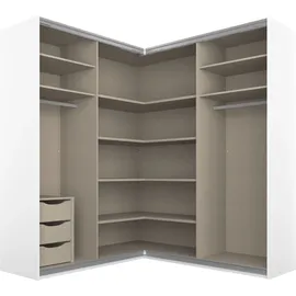 Rauch Quadra grau (graumetallic, glas basalt), B:181cm H:210cm T:187cm, Holzwerkstoff, Schränke, Schwebetürenschrank, Eckschrank inkl. Türendämpfer und Schubladeneinsatz, mit Glastüren