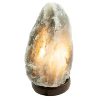 GLOBO Tischleuchte Tischlampe Wohnzimmerleuchte Beistelllampe Schlafzimmerlampe, Holz Salzkristall dunkelbraun