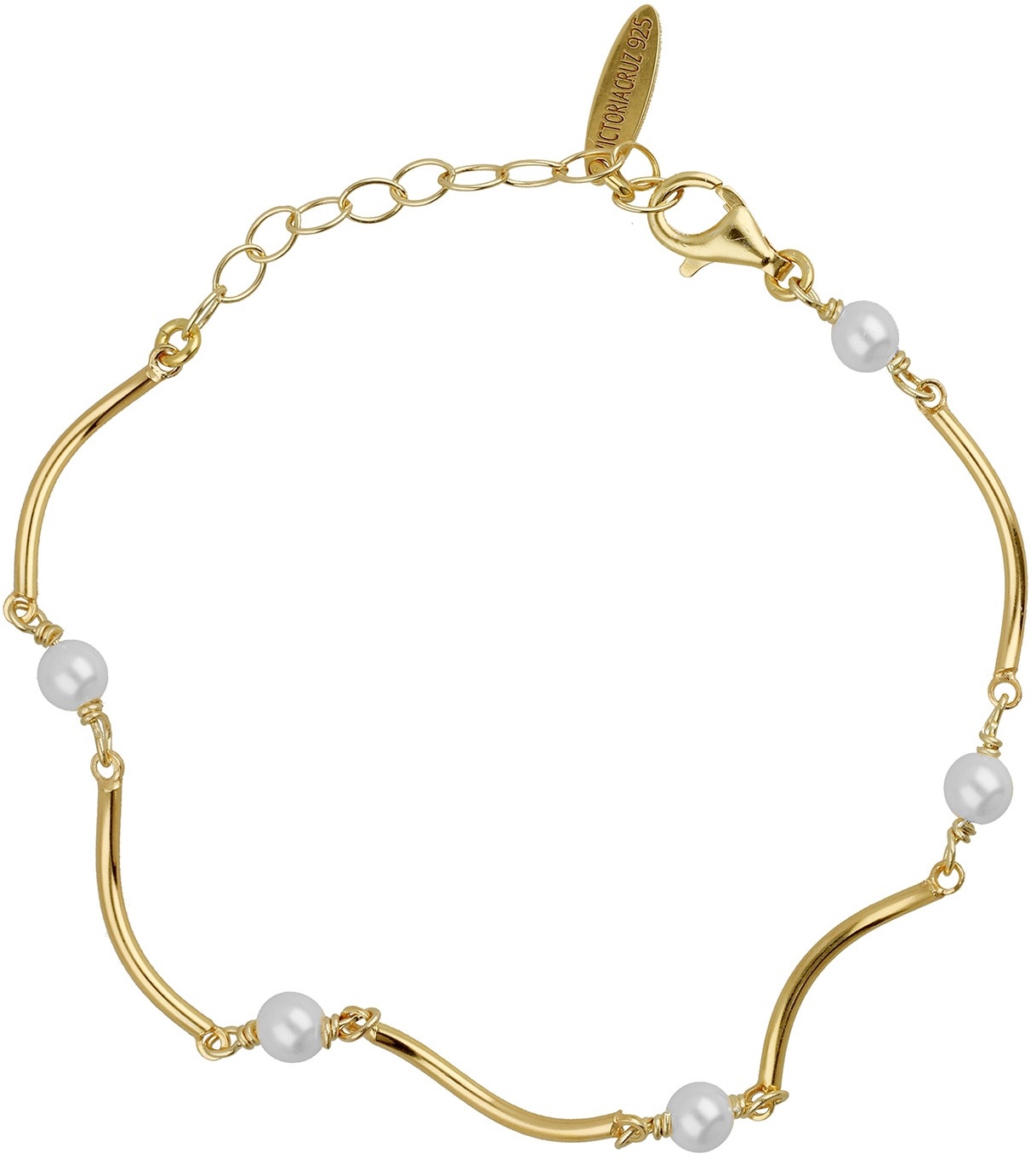 Victoria Cruz A4768-00DP Damenarmband Milan Goldfarben mit Perlen