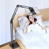 GENYS Tablet-Ständer verstellbar Tablet Halterung Tisch Flexible Telefon-Tablet-Bodenständer Bett,Kompatibel mit 4-11,9 Zoll Geräten und Allen Telefonen,Tablet Halterung aus Metall