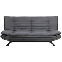 VCM Fanny Schlafsofa dunkelgrau, Metall schwarz.