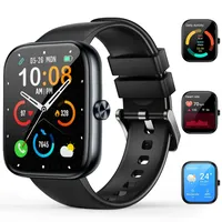 Smartwatch Herren Damen, 1.85" HD Touchscreen Smartwatch mit Telefonfunktion, 110+ Sportmodi Fitness Tracker mit Herzfrequenz/Schlafmonitor, Schrittzähler, IP68 Wasserdicht Fitnessuhr für Android iOS