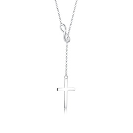 Elli Halskette Damen Y-Kette mit Kreuz Infinity Symbol 925 Silber