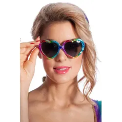 Herzchen Brille Rainbow Kiss - OS