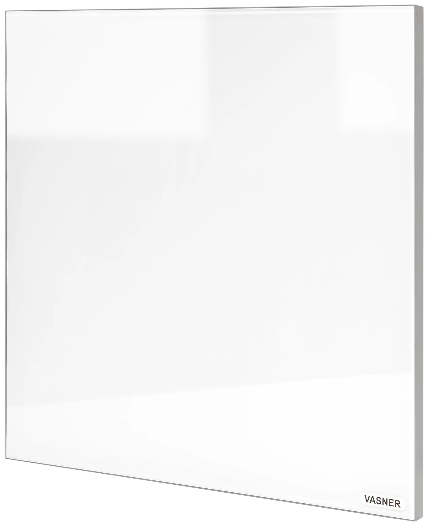 VASNER Infrarotheizung "Glas mit Rahmen grau, 450 W, Citara G", weiß, B/H/T: 60cm x 60cm x 2,5cm, 450 W, unten-rechts, Heizkörper, Infrarot Glasheizung, IP44 Bad geeignet