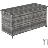 Tectake Gartenbox 253 l 116 x 54 x 64 cm Grau