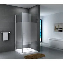 dein bau projekt Eger Komplettdusche mit Pendeltür rechts 80 x 190 cm Teilsatiniert