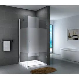 dein bau projekt Eger Komplettdusche mit Pendeltür rechts 80 x 190 cm Teilsatiniert