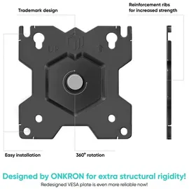 ONKRON Monitorhalterung G50-B für VESA TFT, Tisch-Befestigung, Schwarz