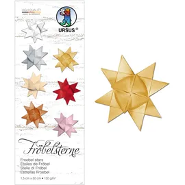 Ursus Papierstreifen für Fröbelsterne gold matt 130 g/qm 1,5 x 50 cm VE=80 Stück
