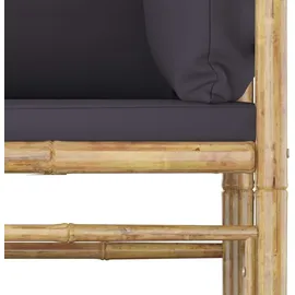 vidaXL Garten-Lounge-Set 4-tlg. grau Bambus