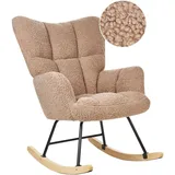 Beliani Schaukelsessel, Schwarz, Hellbraun, Sand, Textil, 71x104x83 cm, Wohnzimmer, Sessel, Schaukelstühle