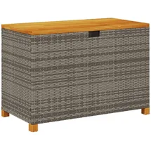 vidaXL Gartentruhe Grau 110x55x63 cm Poly Rattan Akazienholz