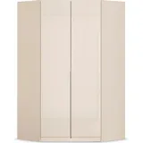 otto home Eckkleiderschrank OTTO HOME "Kleiderschrank Schrank Ankleidezimmer Schlafzimmer Garderobe AGORDO", beige (beige, glas beige (champagner)), B:117cm H:229cm T:117cm, Holzwerkstoff, Schränke, Eckkleiderschrank, mit Glastüren, voll ausgestattet mit viel