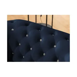 S-Style Chesterfield Polstergarnitur 2+1 Cleo Blink ¦ blau ¦ Maße (cm): B: 148 H: 72
