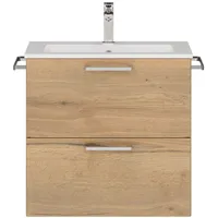 Nobilia Waschtisch-Set NOBILIA "Tolvina", braun (eiche), B:61cm H:59,1cm T:48,7cm,