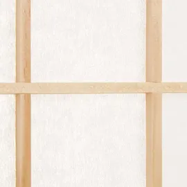 Homestyle4u Paravent Raumteiler 4 teilig Holz Natur Reispapier Weiß Höhe 175 cm