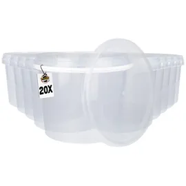FixedByU Eimer mit Deckel 4 l Transparent rund