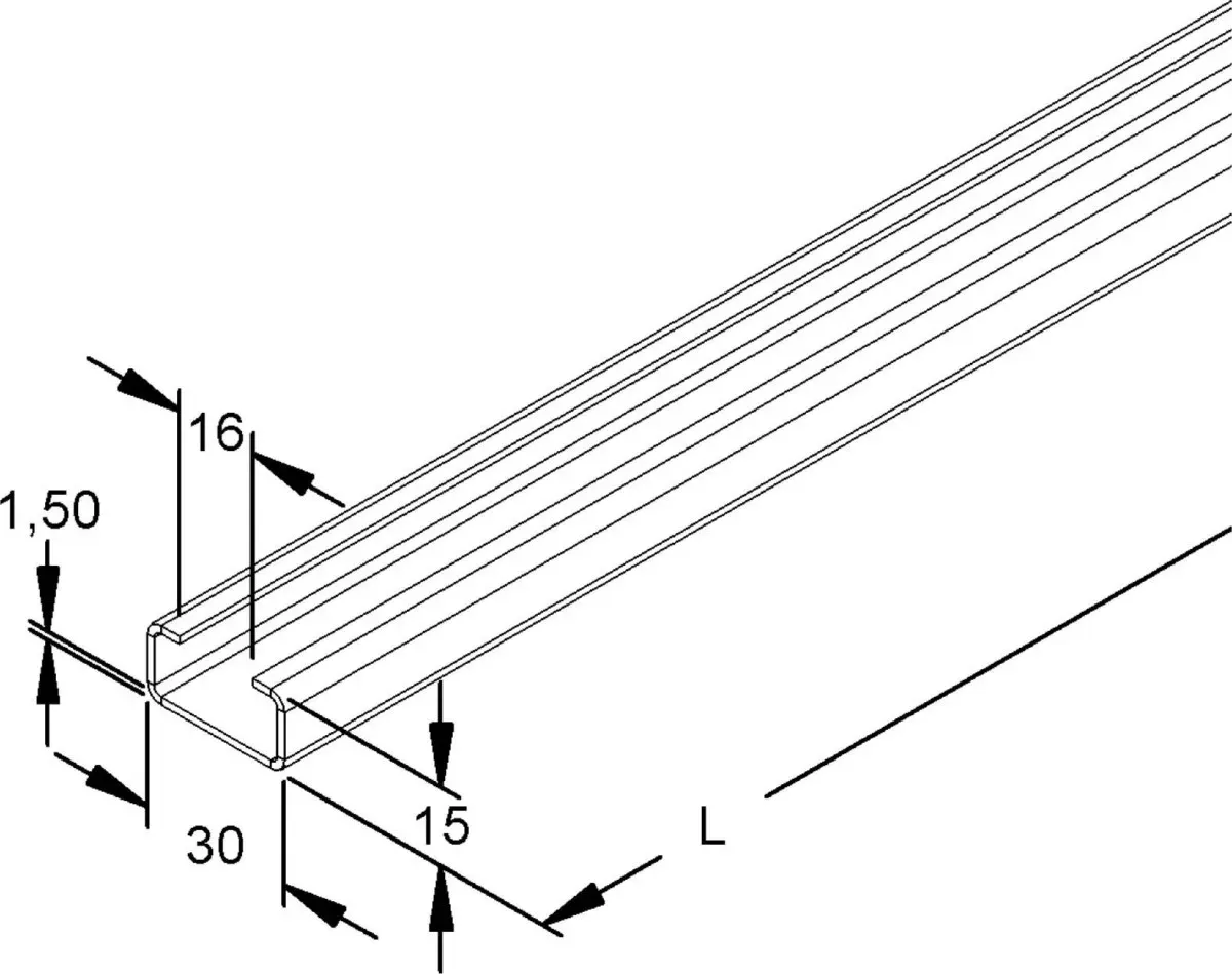 Rico C-Profilschiene 15F2-3000-C