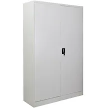 Proregal Flügeltürenschrank ELEPHANT Metall Aktenschrank komplett montiert abschließbar 180x120x40cm Stahl 4 Ebenen Stahlschrank Lichtgrau