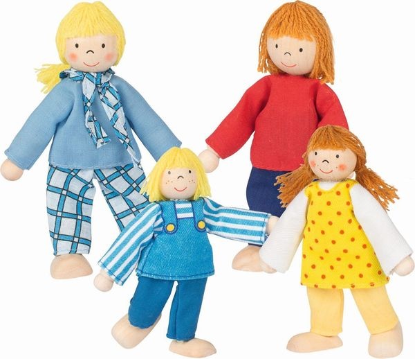 Goki Biegepuppen: Junge Familie für Puppenhaus, Figuren