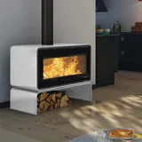 Lotus Living Base Kaminofen Alpin White, Rauchabgang hinten + 1 m3 Kaminholz gra...
