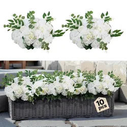 VEVOR Kunstblumen 450mm Blumenkugeln für Hochzeitsmittelstücke weiße Rosen