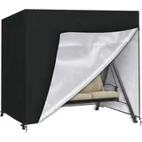 AURIVION Schutzhüllen-Sandsäcke Hollywoodschaukel Schutzhülle 3 Sitzer aus Oxford Material, Alle Innenmöbel, (Set, 1-tlg., Schutzhaube für Gartenschaukel 3-Sitzer für Outdoor Einsatz), Gartenmöbel Abdeckplane für Schaukel wetterfest & robust schwarz 120 cm x 160 cm x 170 cm