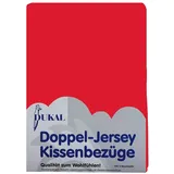 Dukal | Kissenbezug 80 x 80 cm | aus hochwertigem DOPPEL-Jersey | 100% Baumwolle | Farbe: rot